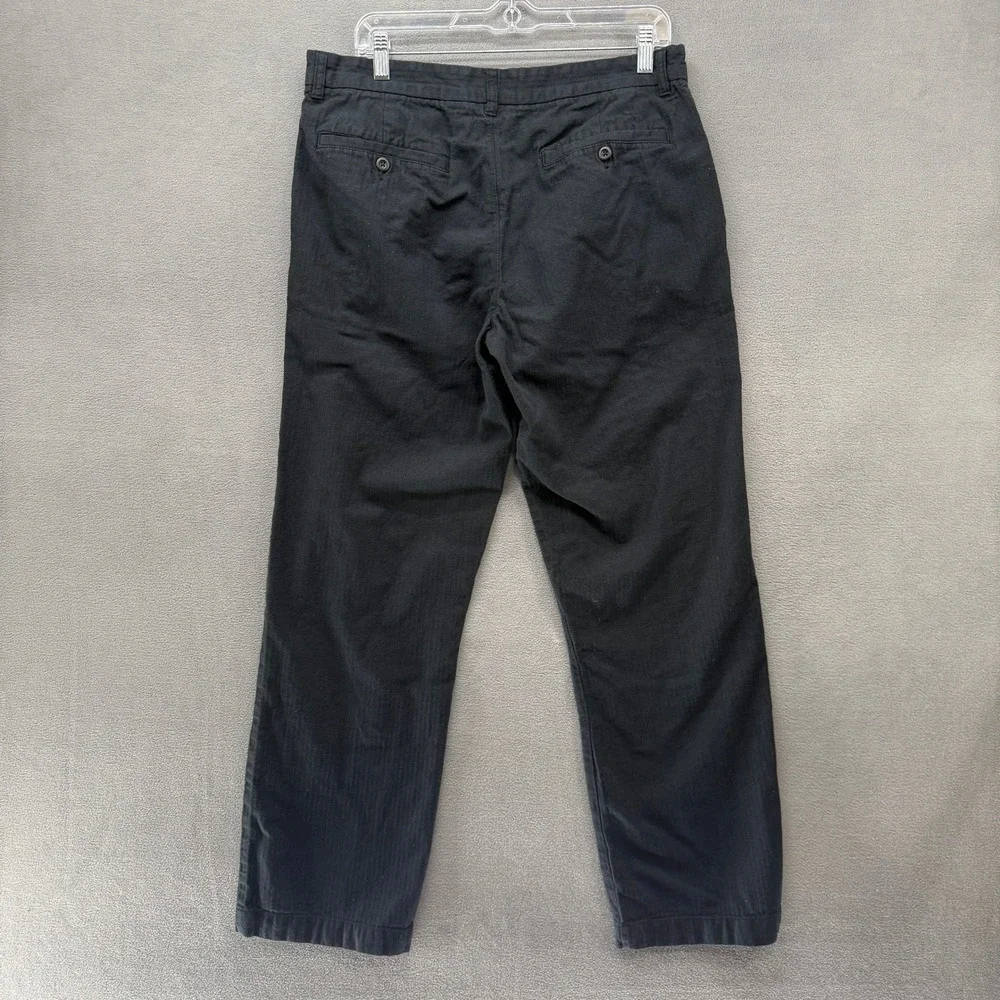 Old Navy Chino Pants Mens 34x34 (34x32.5) Black Herringbone Cotton Straight Leg